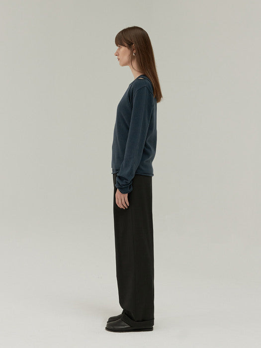 [moia] wool knit top (vintage blue)