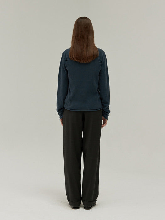 [moia] wool knit top (vintage blue)