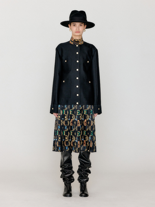 Eenk Vessy Pleats Dress - Black Multi