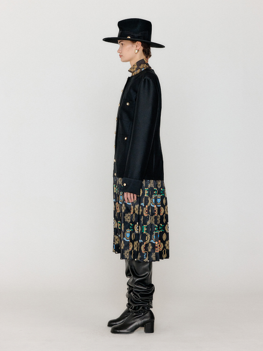 Eenk Vessy Pleats Dress - Black Multi