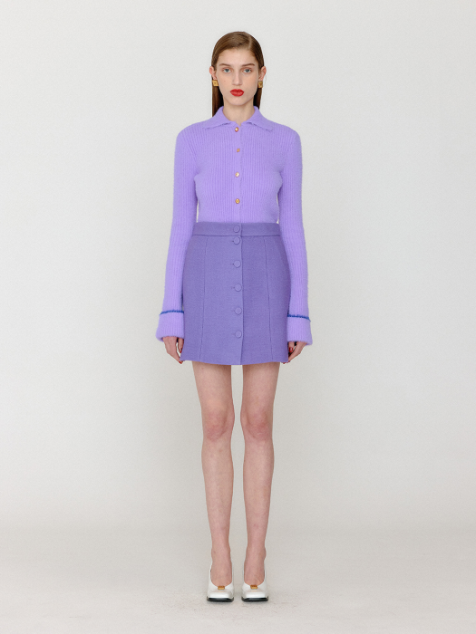 Eenk Vethy Buttoned Mini Skirt - Violet