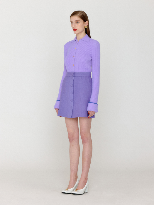 Eenk Vethy Buttoned Mini Skirt - Violet