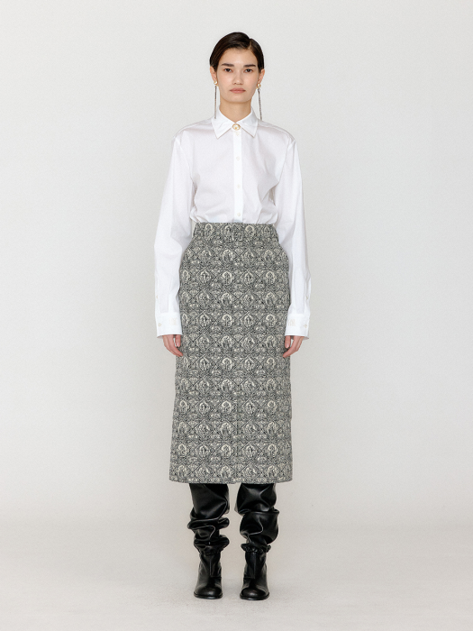 Eenk Voema Belted Midi Skirt - Black/Ivory