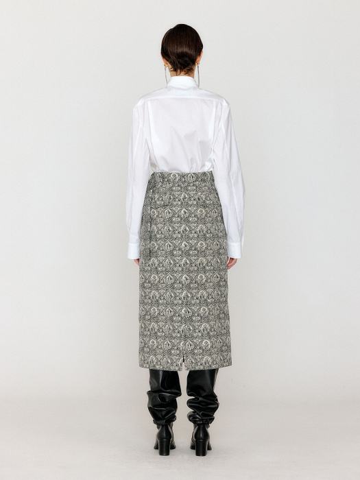 Eenk Voema Belted Midi Skirt - Black/Ivory