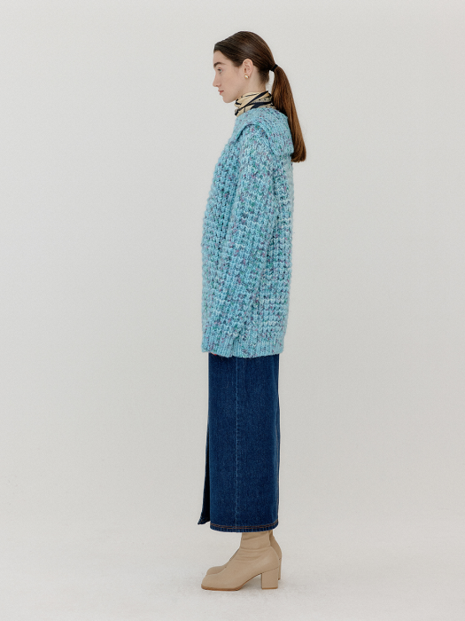Eenk Vlue Collared Knit Pullover - Light Blue Multi