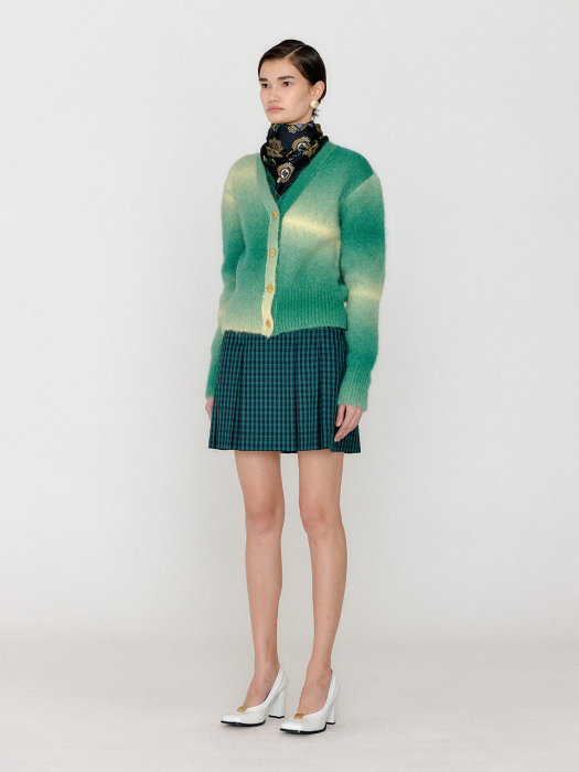 Eenk Vassia Gradation Striped Knit Cardigan - Green