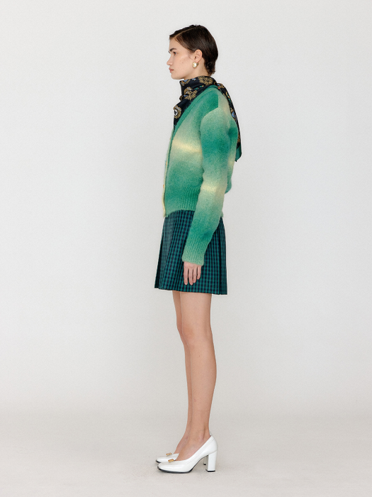Eenk Vassia Gradation Striped Knit Cardigan - Green