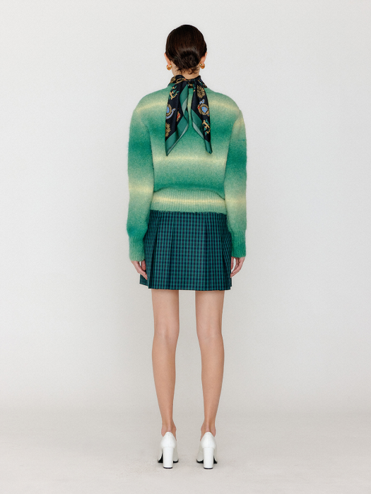 Eenk Vassia Gradation Striped Knit Cardigan - Green