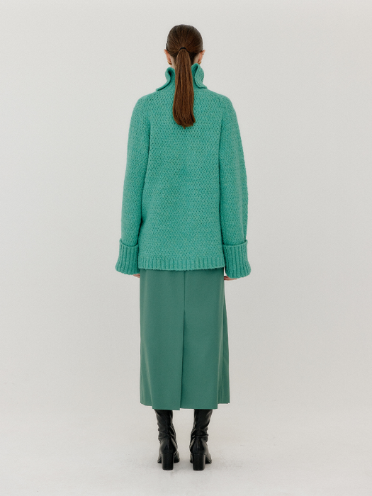 [EENK] Verien Oversized Knit Turtleneck - Green