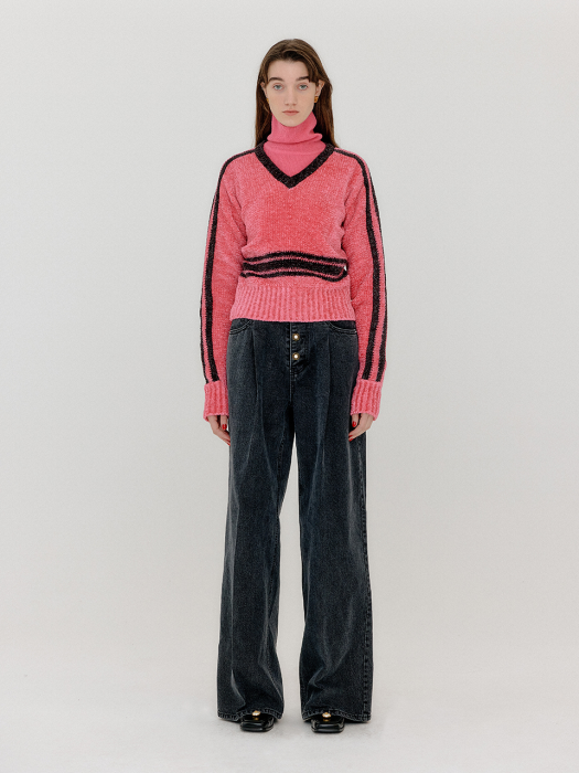 Eenk Varina Paneled Knit Pullover - Pink/Brown