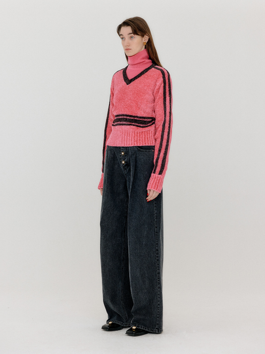 Eenk Varina Paneled Knit Pullover - Pink/Brown