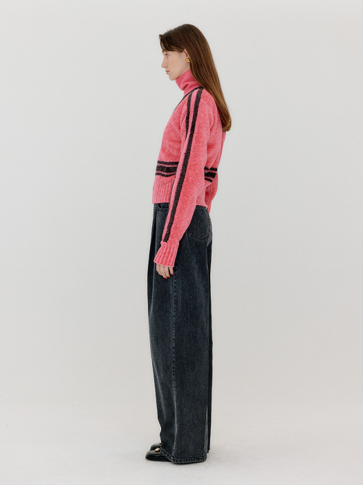 Eenk Varina Paneled Knit Pullover - Pink/Brown