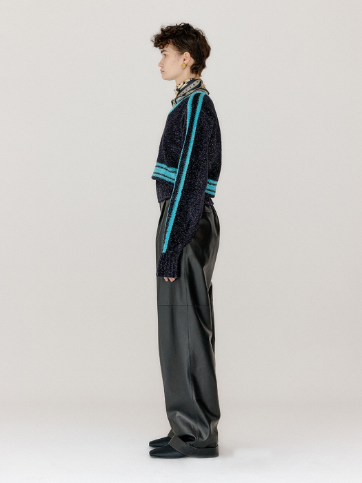Eenk Varina Paneled Knit Pullover - Navy/Sky Blue