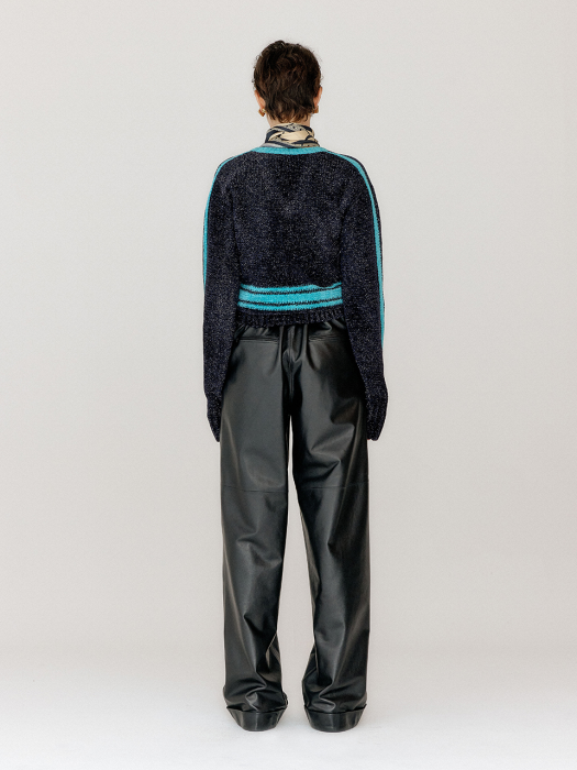 Eenk Varina Paneled Knit Pullover - Navy/Sky Blue