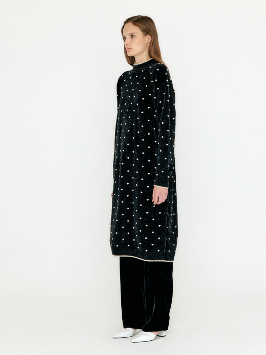 Eenk Votty Pompom Knit Dress - Black