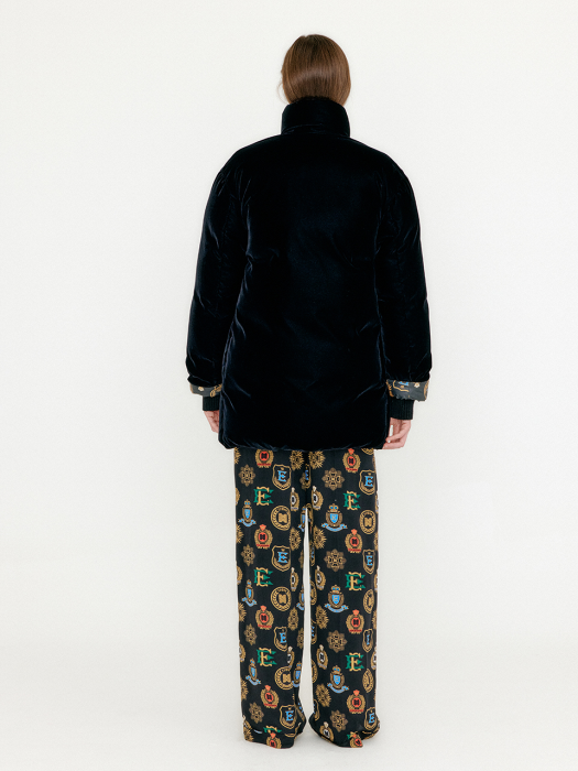 Eenk Varissa Velvet Down Coat - Black