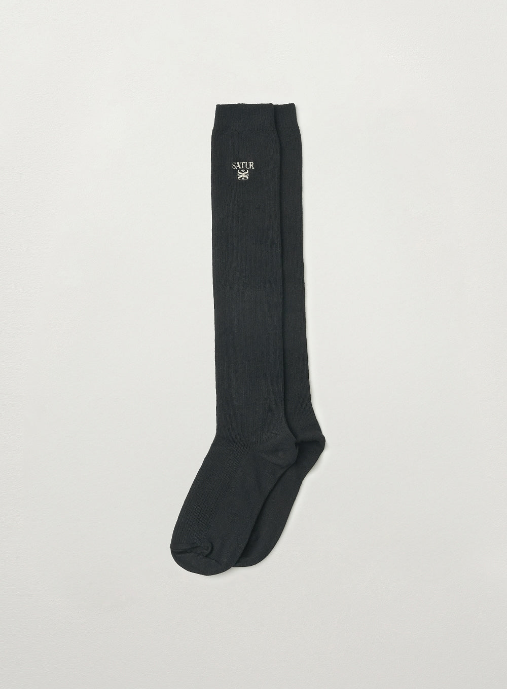 [satur] Apero Cotton Knee Socks - Charcoal