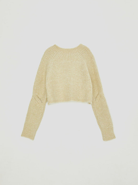 [recto] RECYCLED ORGANIC BLENDED CARDIGAN, LIGHT BEIGE