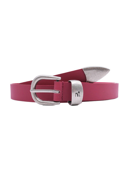 LEATHER SYMBOL BELT_deep pink