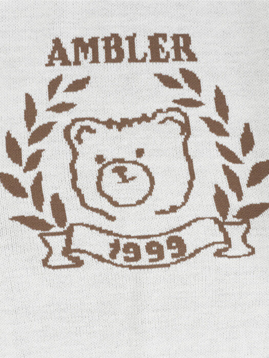 [ambler] Bay tree Bear Over fit Sweater AKN301 (ivory)