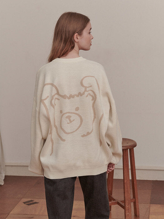 [ambler] Yop Over fit Sweater AKN302 (ivory)