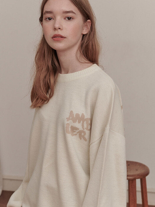 [ambler] Yop Over fit Sweater AKN302 (ivory)