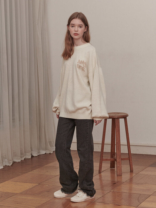 [ambler] Yop Over fit Sweater AKN302 (ivory)