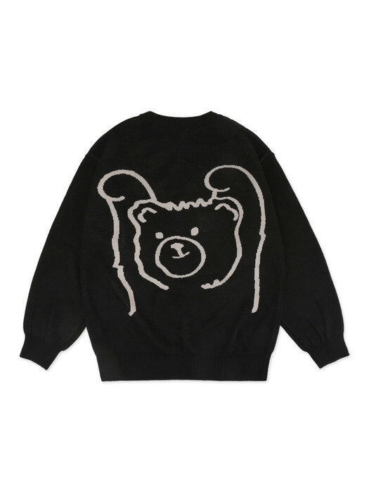 [ambler] Yop Over fit Sweater AKN302 (black)