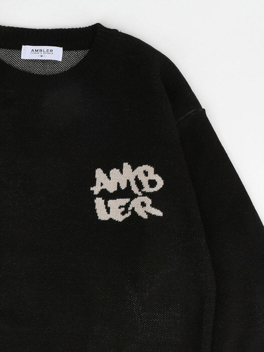 [ambler] Yop Over fit Sweater AKN302 (black)