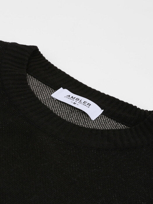 [ambler] Yop Over fit Sweater AKN302 (black)