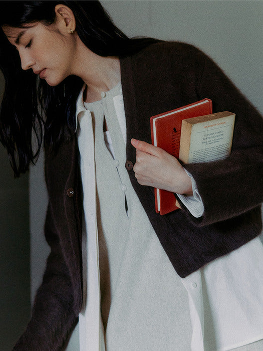 [EXCLUSIVE] crop cardigan (brown)