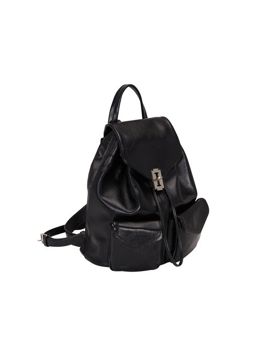 [vunque] [Vogue Pick] Occam Doux Double Pocket Backpack M (Medium) in Black