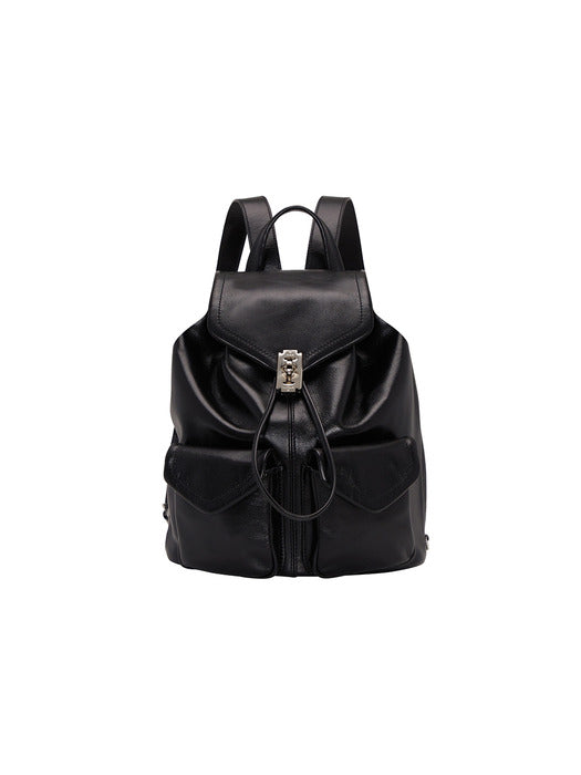 [Vogue Pick] Occam Doux Double Pocket Backpack M (Medium) in Black
