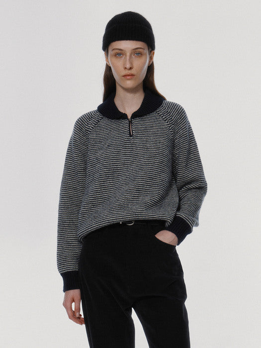 [nothing written] Caron stripe jumper (Dark navy)