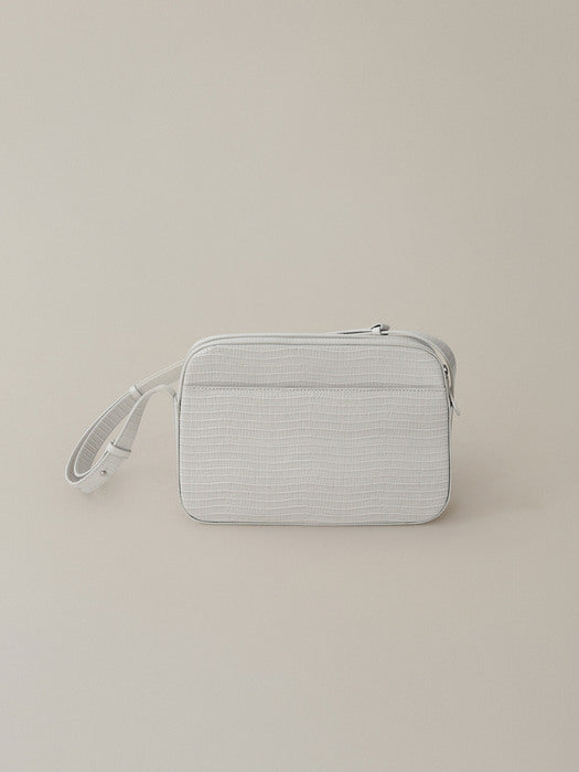 Lizard post bag (Slate ivory)
