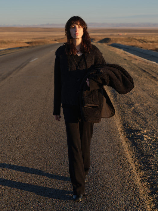 [moia] wool knit pants (black)