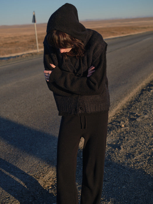 [moia] wool knit pants (black)