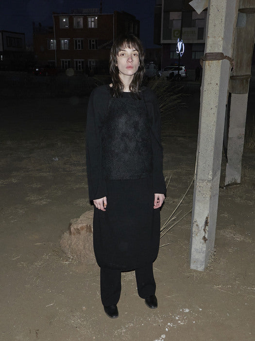 [moia] wool knit pants (black)