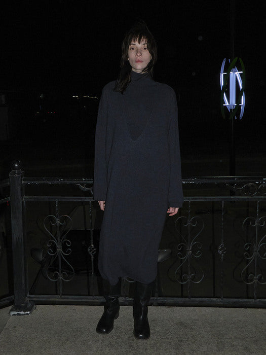 [moia] 2way knit dress (midnight blue)