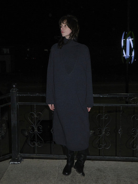 [moia] 2way knit dress (midnight blue)