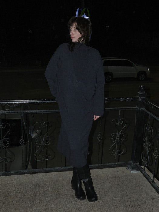 [moia] 2way knit dress (midnight blue)