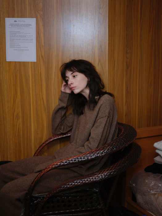 [moia] alpaca knit pants (brown)