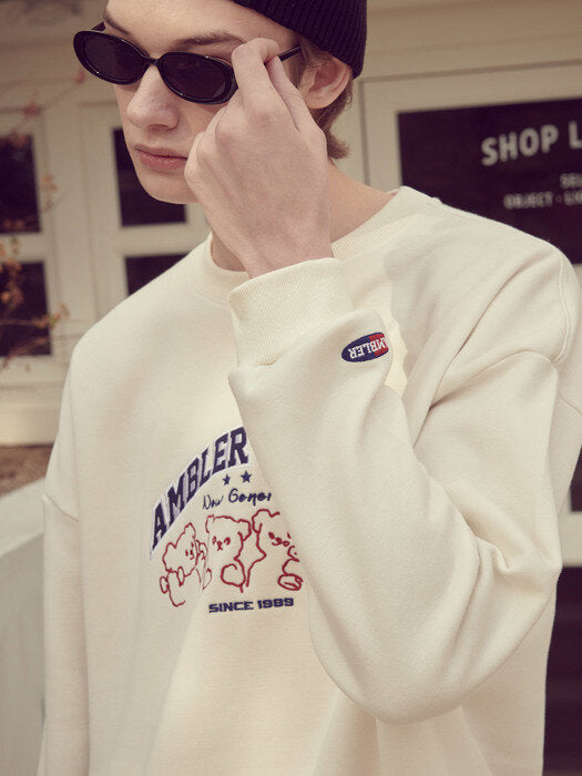 [ambler] New Generation Over fit Sweatshirt AMM1018 (ivory)