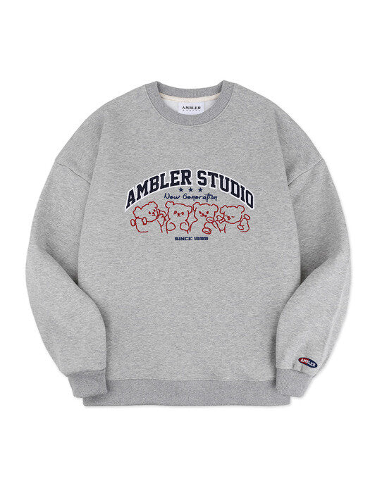 [ambler] New Generation Over fit Sweatshirt AMM1018 (melange)