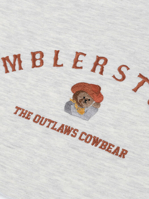 [ambler] Cowboy bear Over fit Sweatshirt AMM1019 (oatmeal)