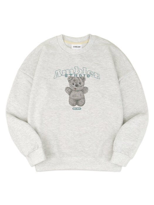 [ambler] My favorite doll Over fit Sweatshirt AMM1021 (oatmeal)