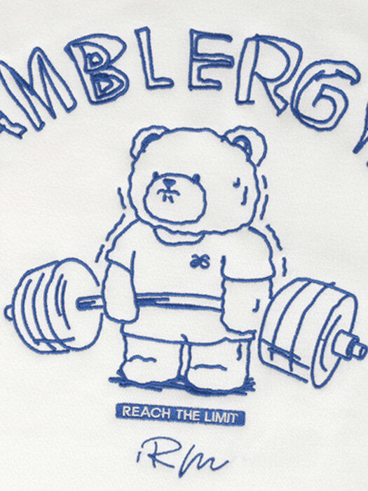 [ambler] Deadlift Bear Over fit Hoodie AHP908 (ivory)