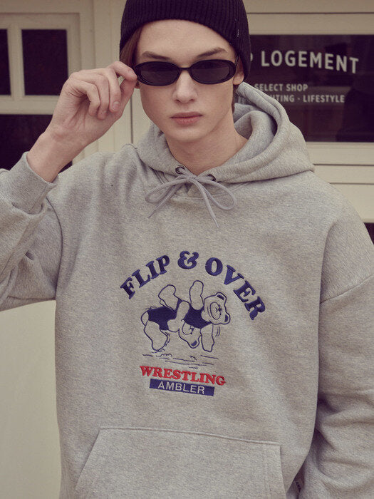 [ambler] Flip Over Over fit Hoodie AHP910 (melange)