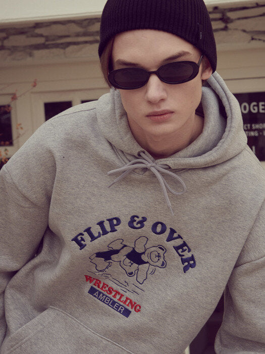 [ambler] Flip Over Over fit Hoodie AHP910 (melange)