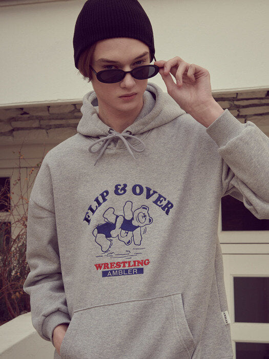 [ambler] Flip Over Over fit Hoodie AHP910 (melange)